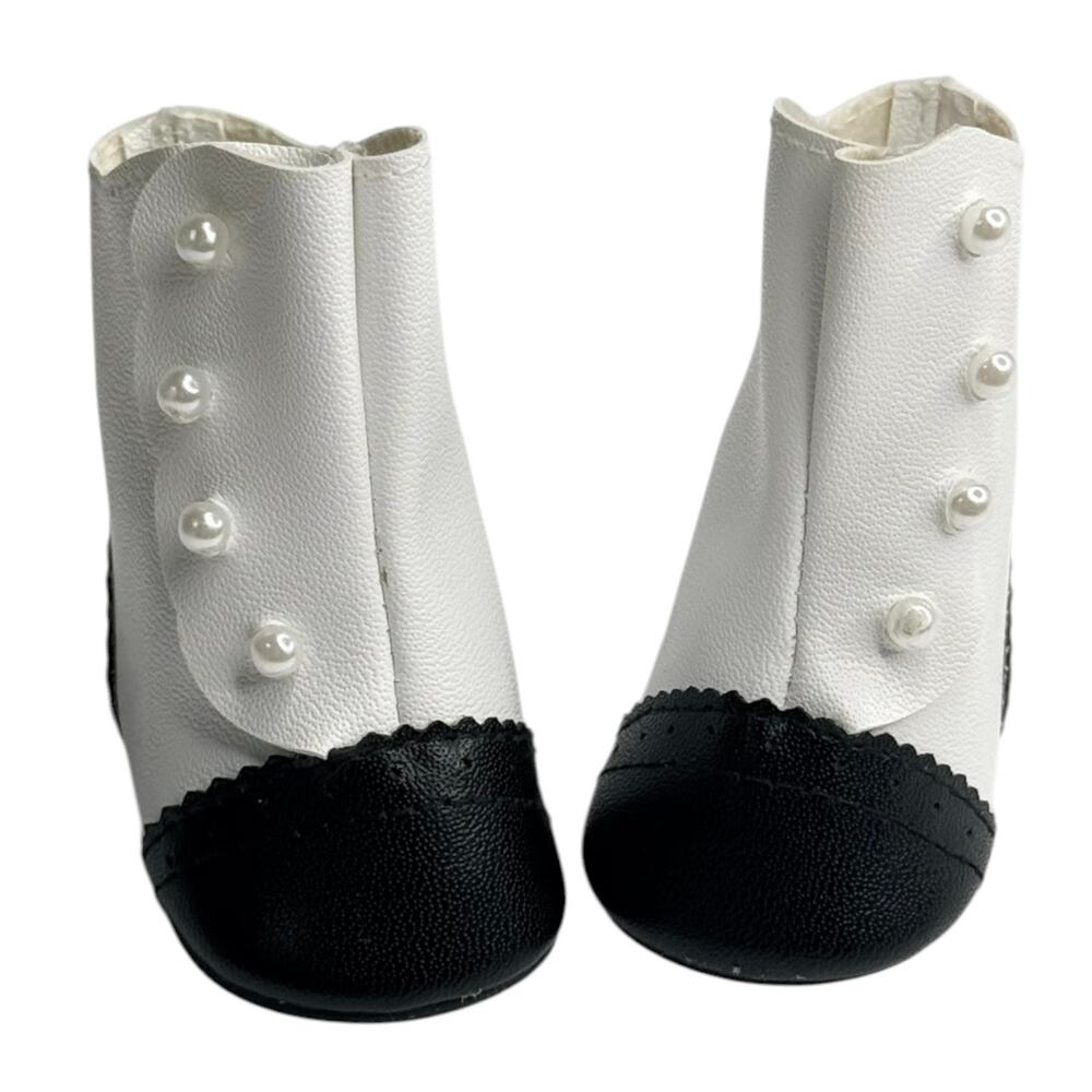 American Girl Samantha Doll Boots High Button Black White Pearl Midday Accessory